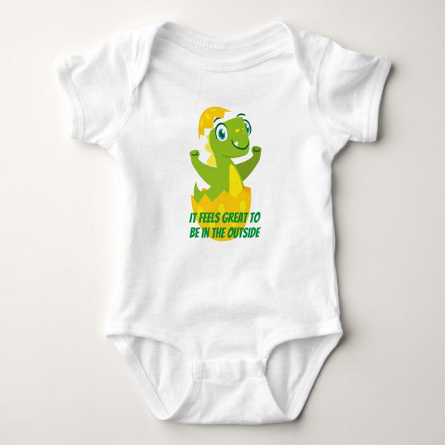 Dino Chick Baby Jersey Bodysuit Baby Strampler (Vorderseite)