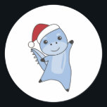 Dino Christmas Dinos Winter Animals Runder Aufkleber<br><div class="desc">Der Dinosaurier-Hund zu Weihnachten mit Feenlicht. Hübsche Tiere mit Geschenken und Schnee für den Urlaub. Auch lustig für Weihnachten im Juli. Dinos sind niedliche Tiere und perfekt zu Weihnachten.</div>