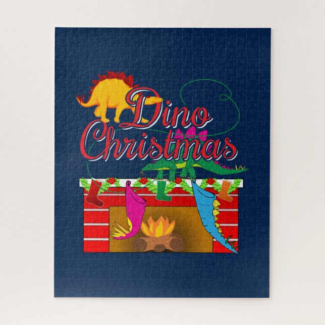 Dino Christmas - Dinosaurier-Strümpfe Puzzle (Vertikal)