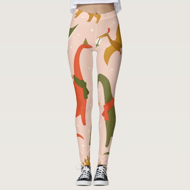 Dino Christmas Party: Tree Rex Leggings (Vorderseite)