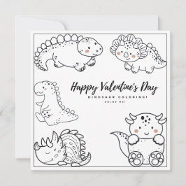 Dino Coloring Page Boy Card Glücklicher Valentinst