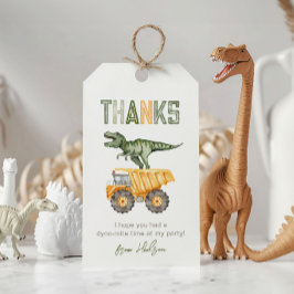 Dino Construction Party Favor Tags Geschenkanhänger
