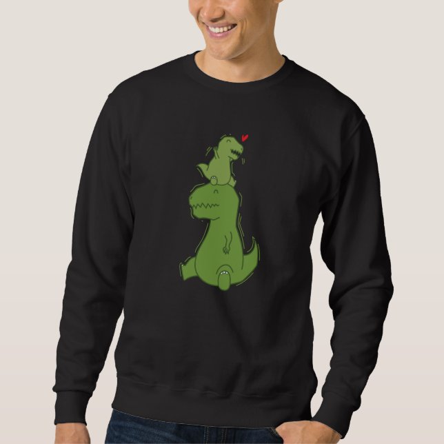 Dino Daddy with small Rex Dinosaur Sweatshirt (Vorderseite)