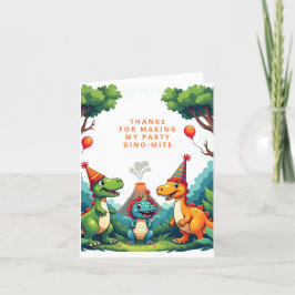 Dino Dinosaur Geburtstagsparty geklappt Dankeschön Dankeskarte