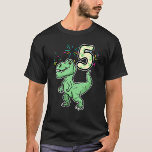 Dino Dinosaur Kinder zum Geburtstag 5 Jahre Saur T-Shirt