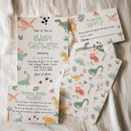 Dino Dinosaur Kleines Dino im Weg Babydusche Einladung