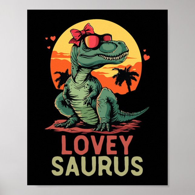 Dino Dinosaur Lovey-saurus T-rex Funny Trex Poster (Vorne)