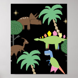 Dino Dinosaur Nacht im Jurrasic Park Art & Spa Kin Poster