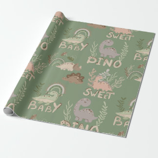 Dino-Dinosaurier in skandinavischem Stil Packpapie Geschenkpapier