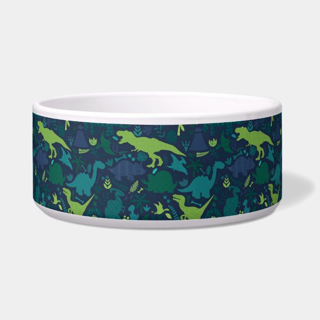 Dino Doodle Silhouetten Kinder Dinosaurier Napf (Vorderseite)