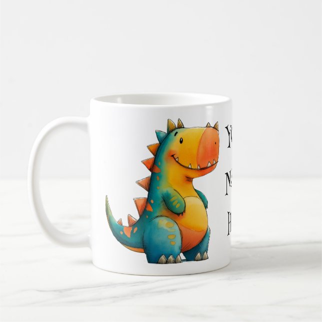 Dino Dreams – Personalised Whimsical Dinosaur  Kaffeetasse (Links)