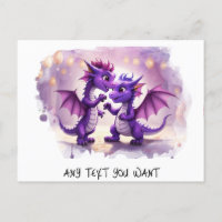 *~* Dino Einladung Tanz AP48 Foto Drache Postkarte