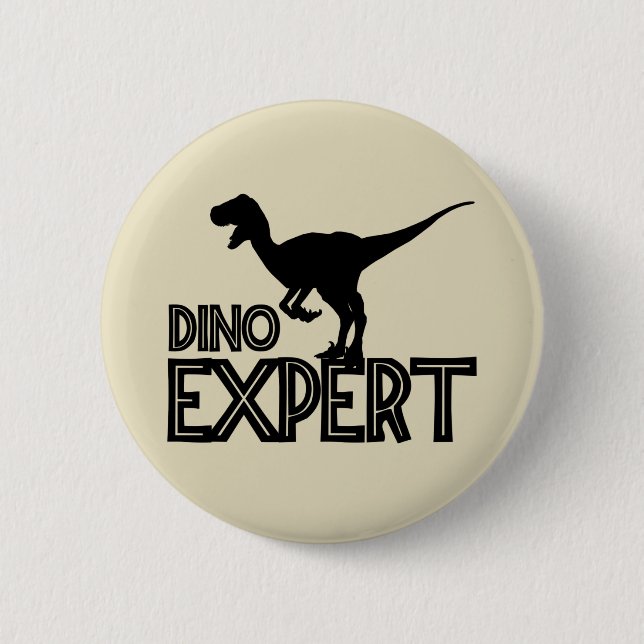 Dino Expert - Dinosaurier Lovers Button (Vorderseite)