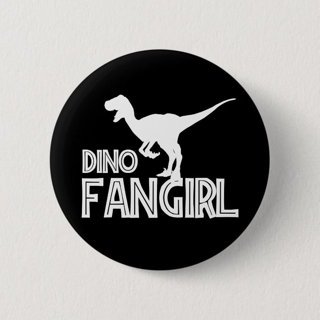Dino Fangirl - Dinosaur Lover Button (Vorderseite)