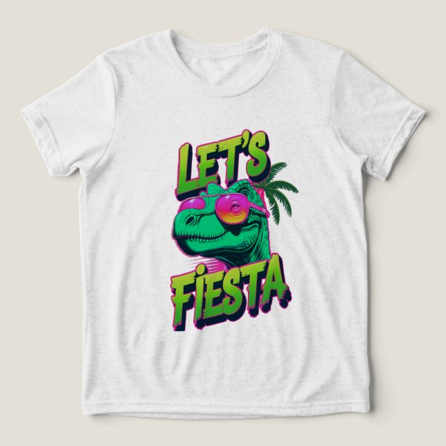 🦖 Dino Fiesta Vibes T-Shirt Tri-Blend Shirt (Design Vorderseite)