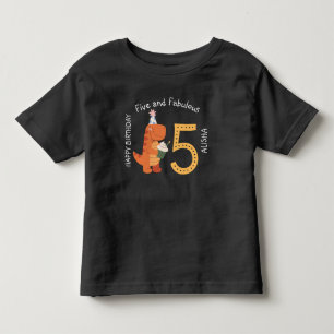 Dino Five und Fabulous 5. Geburtstag Kleinkind T-shirt