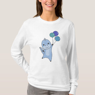 Dino fliegt mit Balloons Niedliche Tiere Dinosauri T-Shirt