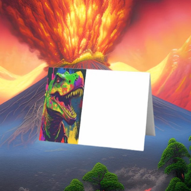 Dino Folded Platzkarte (dinosaur,banner,sign,birthday,party,dino,t rex,jurassic,personalized,for kids)