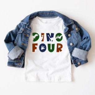 Dino Four Dinosaurier 4. Geburtstags-Party Kleinkind T-shirt
