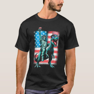 Dino Freiheitsstatue 4. Juli Jungs Amerikaner F T-Shirt