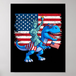 Dino Freiheitsstatue 4. Juli Trex American F Poster