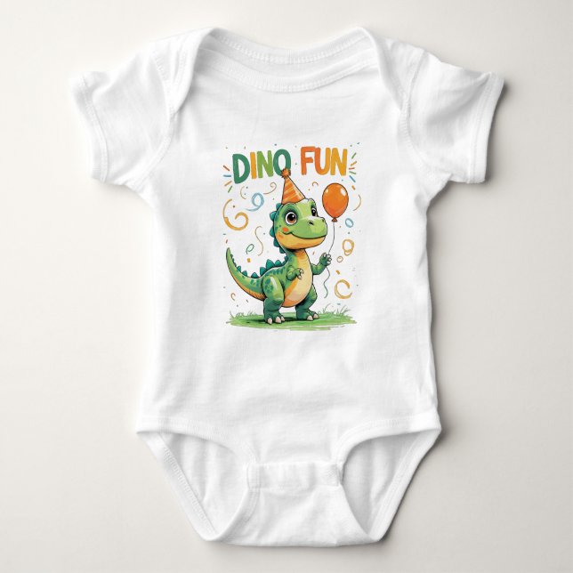 Dino Fun Baby Outfit Baby Strampler (Vorderseite)