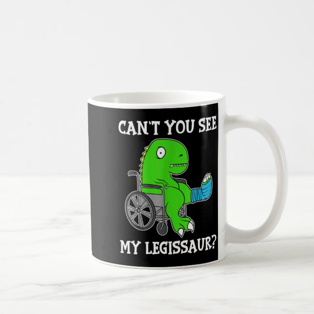 Dino Funny Get Well Broken Leg Gift Dinosaur With  Kaffeetasse (Rechts)