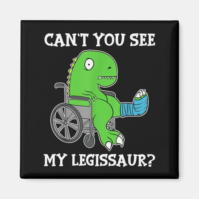 Dino Funny Get Well Broken Leg Gift Dinosaur With  Magnet (Vorne)