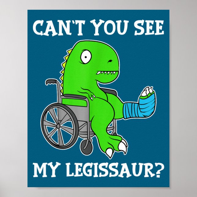 Dino Funny Get Well Broken Leg Gift Dinosaur With  Poster (Vorne)