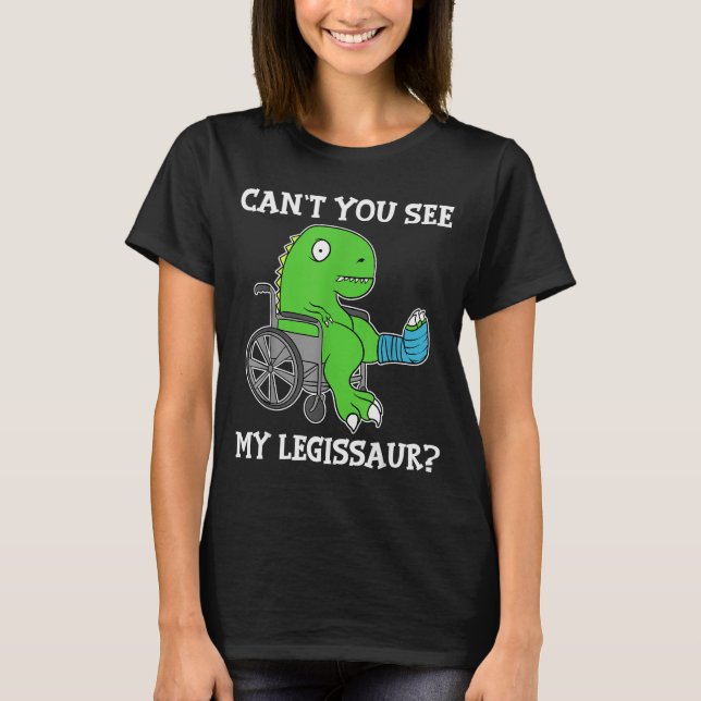 Dino Funny Get Well Broken Leg Gift Dinosaur With  T-Shirt (Vorderseite)