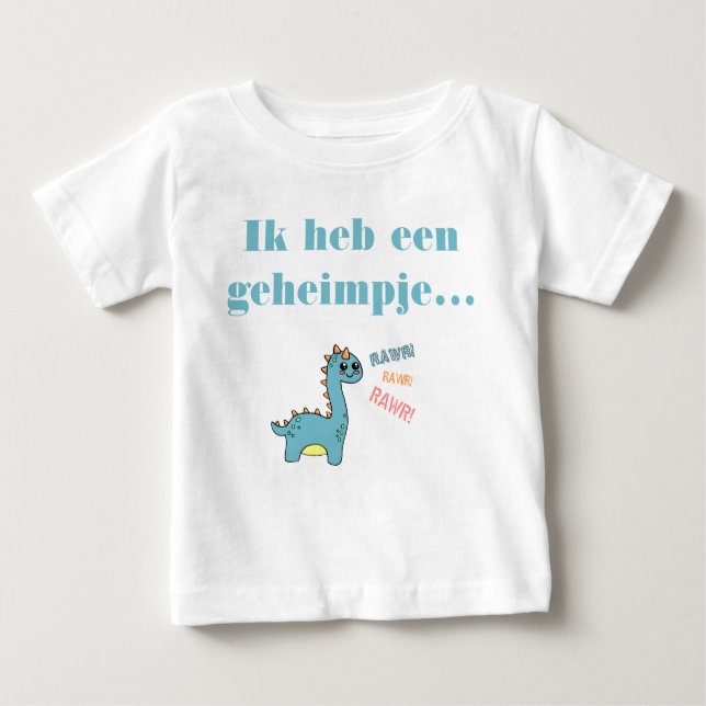 Dino Geheimpje ik word grote broer baby T - Shirt (Vorderseite)