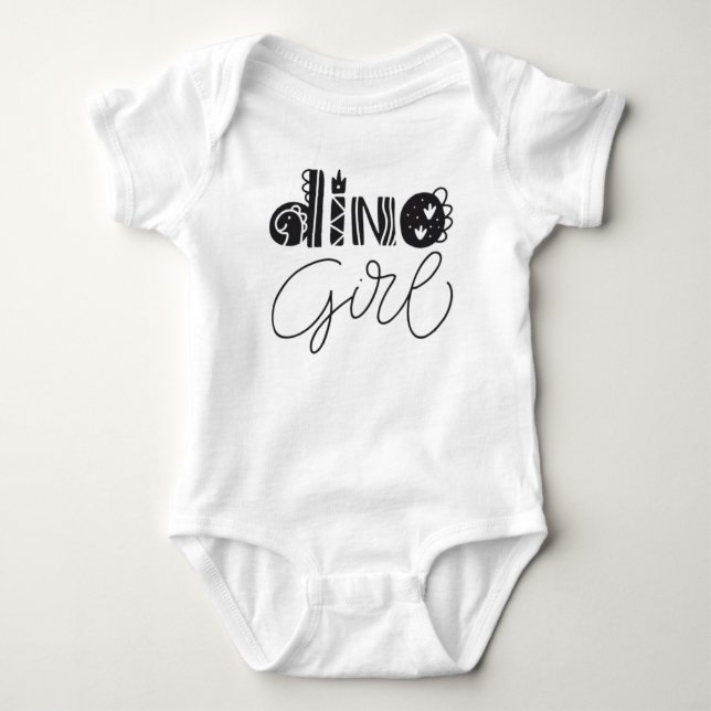 Dino Girl Baby Bodysuit - Cute Dinosaur Graphic  Strampler (Vorderseite)