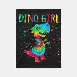 Dino Girl Dinosaur Lover Gefärbte Krawatte Niedlic Fleecedecke