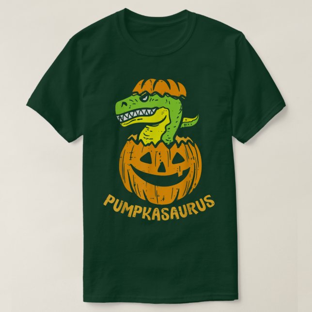 Dino Halloween Pumpkasaurus Dinosaur Boy Pumpkin T-Shirt (Design vorne)