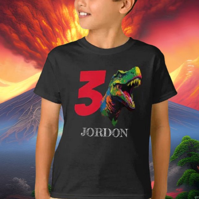 Dino Happy 3. Geburtstag T-Shirt (Bring your dream party to life with our selection of quality Dinosaur themed party supplies )