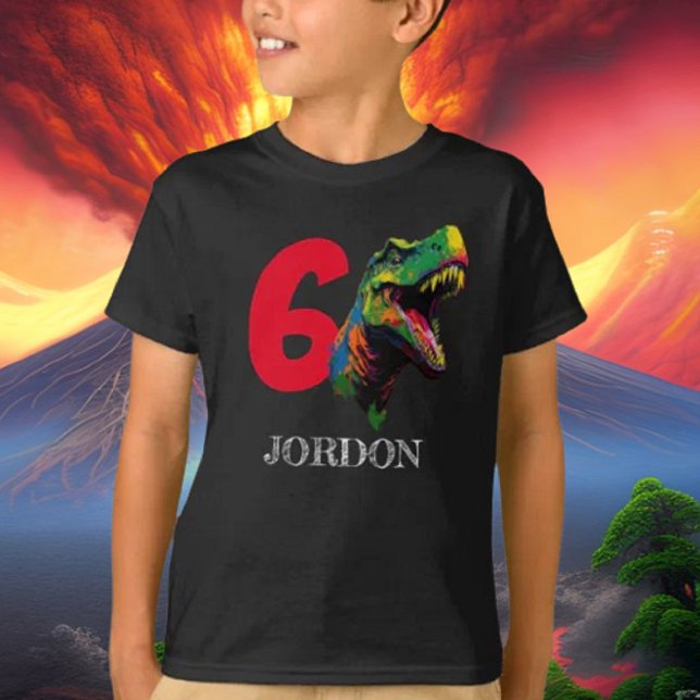 Dino Happy 6. Geburtstag T-Shirt (Bring your dream party to life with our selection of quality Dinosaur themed party supplies )