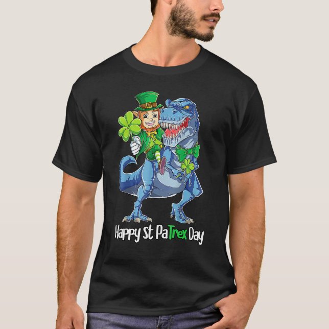 Dino Happy St Patrex Day Shirt Kinder Kleinkinder  (Vorderseite)