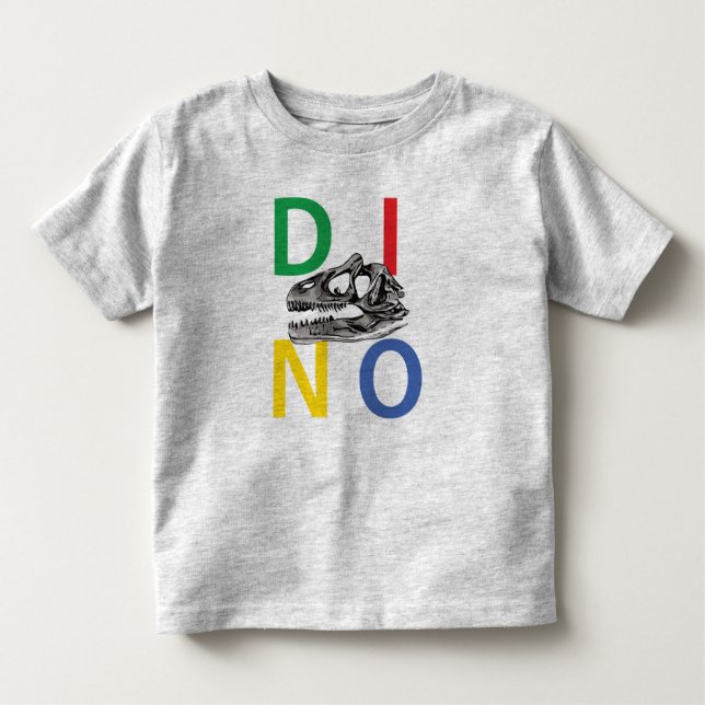 DINO - Heather Gray Toddler Fine Jersey T - Shirt (Vorderseite)