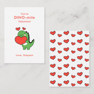 Dino Herz Valentinstag personalisiert Mitteilungskarte