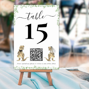 Dino Hochzeit QR-Code Tischnummer