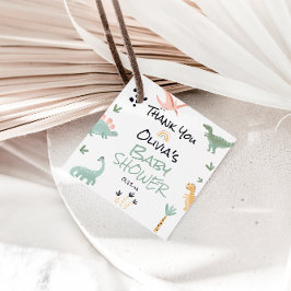 Dino in der Art Dinosaur Babydusche Geschenkanhänger