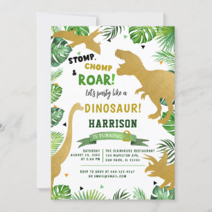 Dino Island Dinosaur Geburtstagsparty Geburtstag Einladung