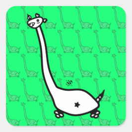 Dino Joe Colorful Horned Dinosaurier wie Kreatur 6 Quadratischer Aufkleber