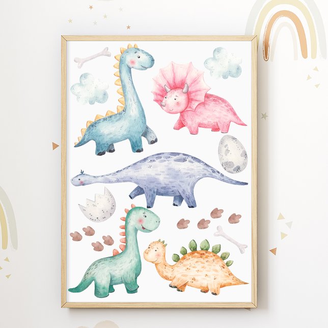 Dino Kids Room Print Colorful Dinosaurier Poster (Von Creator hochgeladen)