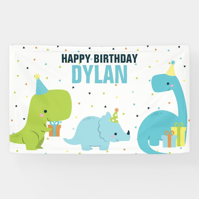 Dino Kindergeburtstag Party Banner (Horizontal)