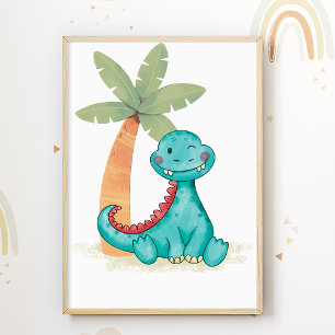 Dino-Kinderkrippe Poster Dinosaurier Kinderzimmer 