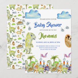 Dino kleines Brüllen Babyparty-Einladung Einladung