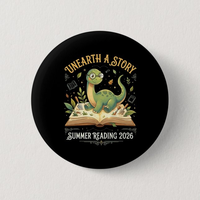 Dino-Leseabenteuer Sommer 2026 T Button (Vorderseite)