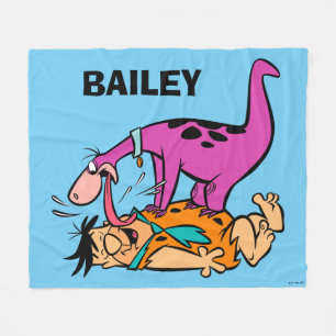 Dino Licking Fred Flintstone Fleecedecke