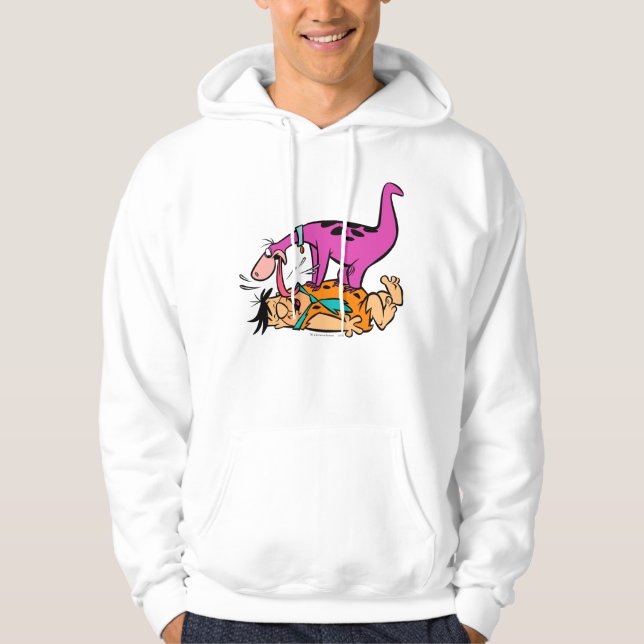 Dino Licking Fred Flintstone Hoodie (Vorderseite)